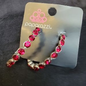 NWT Paparazzi -"Photo Finish" - Red Rhinestone Hoops